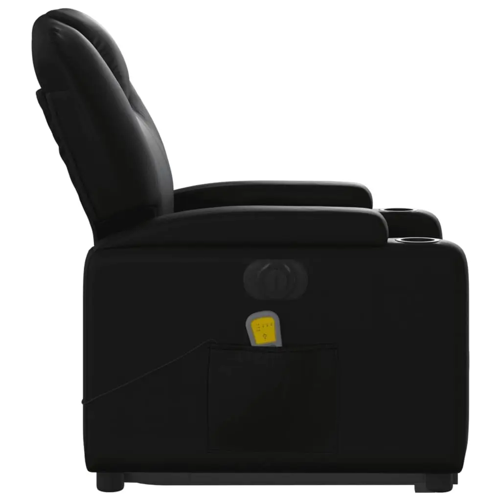 Electric Massage Recliner Chair Black Faux Leather Power Lift Electric Reclining 6 Massage Points
