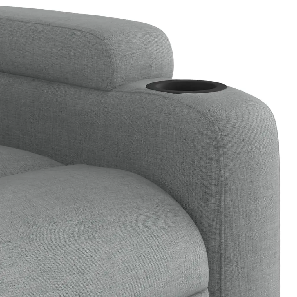 Massage Recliner Chair Grey Fabric Manual Adjustable Footrest Vibration Function