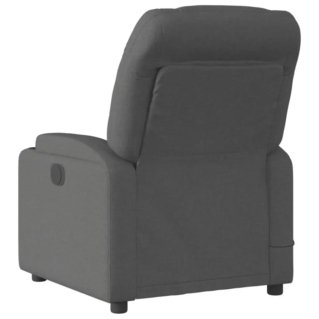 Massage Recliner Chair Grey Fabric Manual Recline 6 Point Vibration Massage Armchair