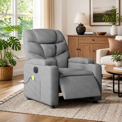 Relax in Style with a Grey Fabric Electric Massage Recliner