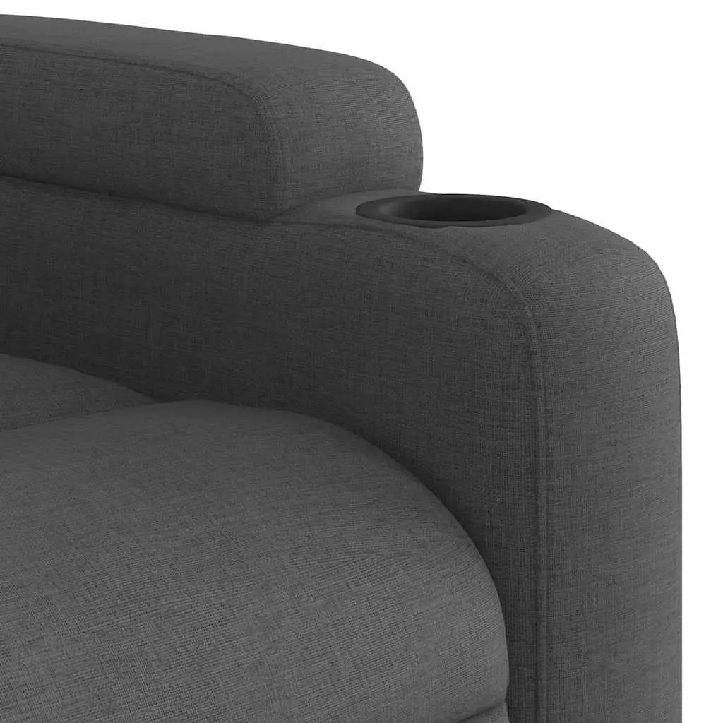 Stand Up Massage Recliner Chair Grey Fabric Power Lift Manual Recline Vibration