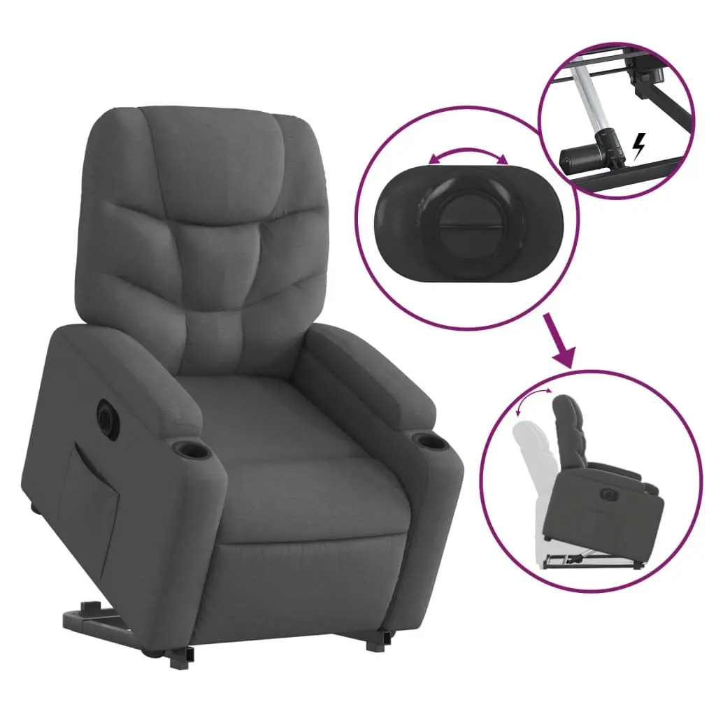 Electric Recliner Armchair Power Lift Comfort Grey