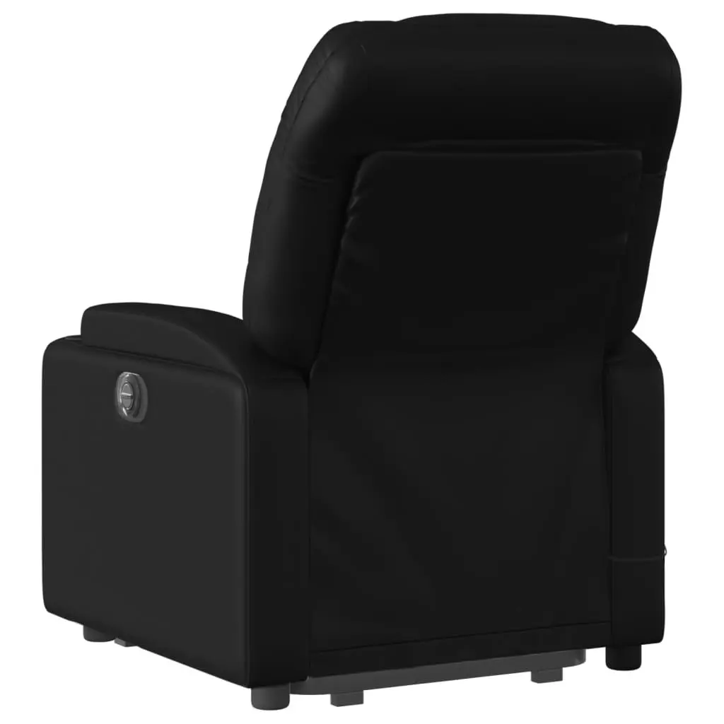 Electric Massage Recliner Chair Black Faux Leather Power Lift with Vibration Massage and Manual Reclining