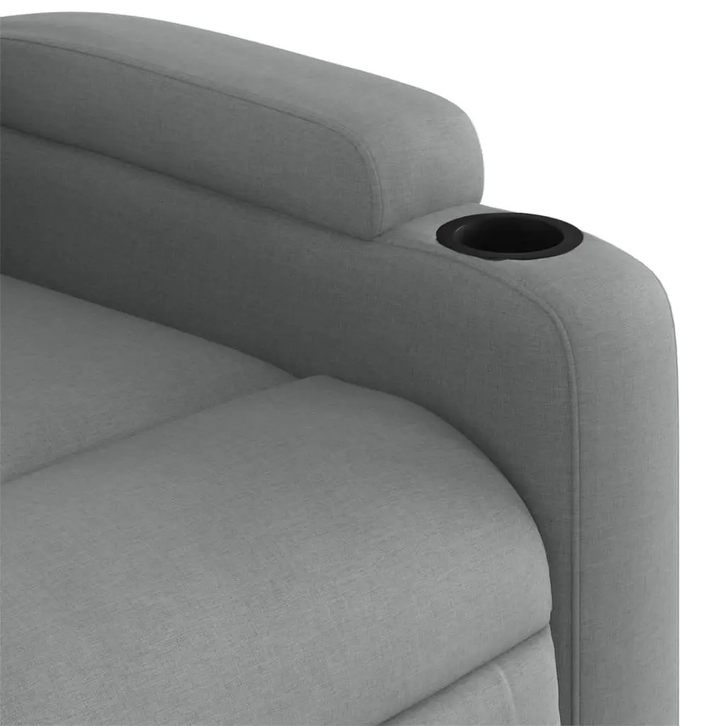 Massage Recliner Chair Grey Fabric Manual Recline 6 Vibration Points