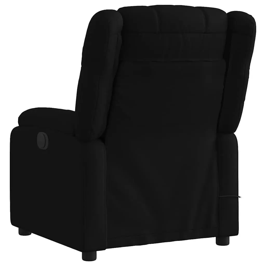 Massage Recliner Chair Black Fabric Manual Reclining 6 Vibration Massage Points