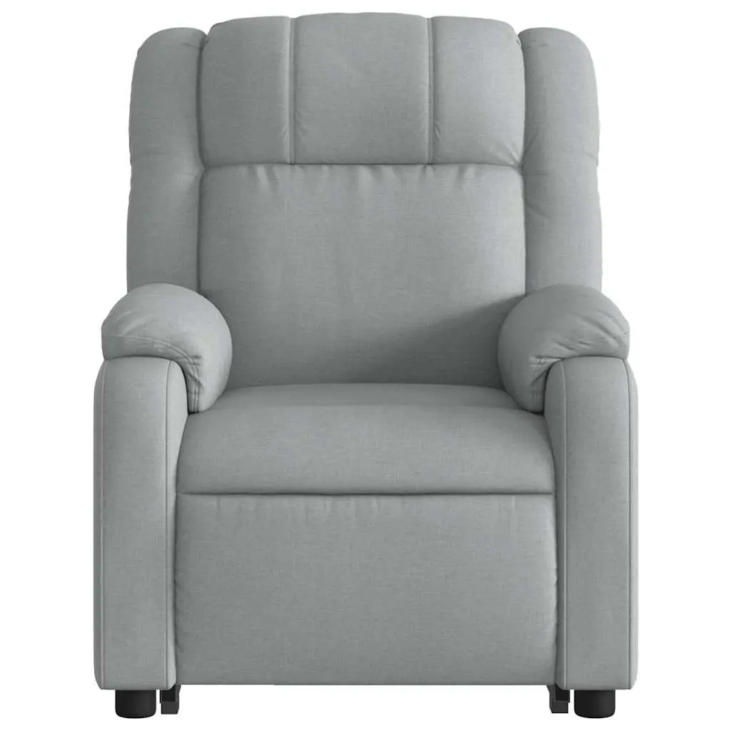 Stand Up Massage Recliner Chair Grey Fabric Power Lift Electric Massage Chair for Elderly