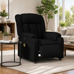 Stand Up Massage Recliner Chair Black Faux Leather Power Lift Electric Armchair