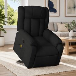 Electric Stand Up Massage Recliner Chair Black Faux Leather Power Lift Armchair