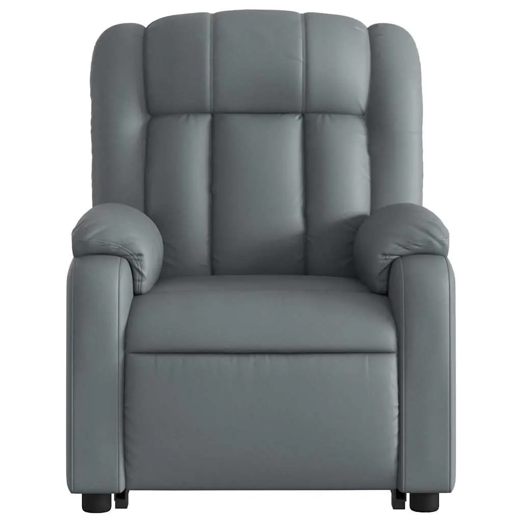 Electric Massage Recliner Chair Grey Faux Leather Power Lift with 6 Massage Points and Electric Reclining Function