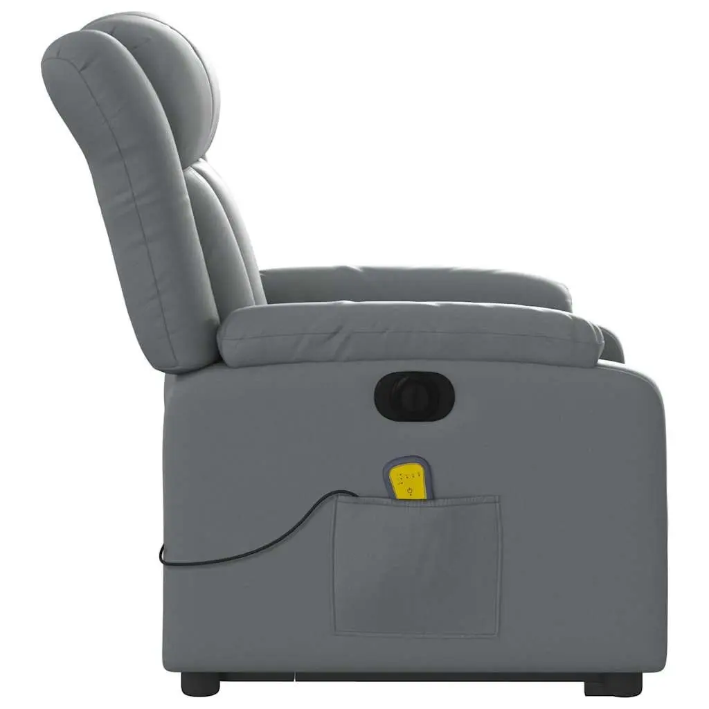 Electric Massage Recliner Chair Grey Faux Leather Power Lift with 6 Massage Points and Electric Reclining Function