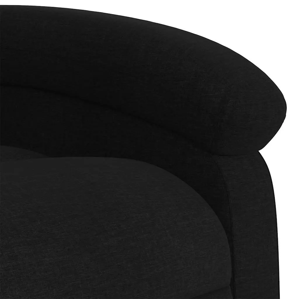 Massage Recliner Chair Black Fabric Manual Recline with 6 Vibration Massage Points