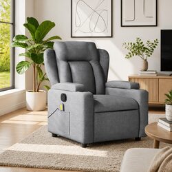 Enhance Your Space with Grey Fabric Massage Recliner Chair