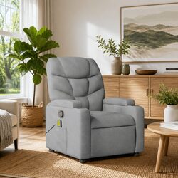 Comfort-Focused Grey Fabric Massage Recliner Chair