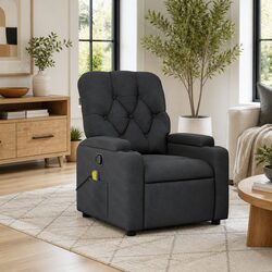 Vibration Massage Grey Fabric Reclining Chair for Your Home