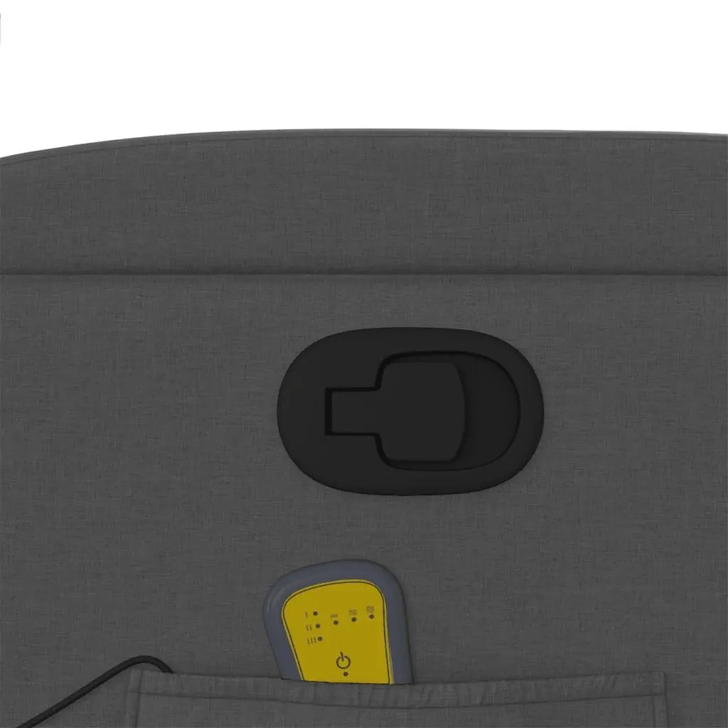 Massage Recliner Chair Grey Fabric Manual Reclining with Vibration Massage Points and Cup Holders