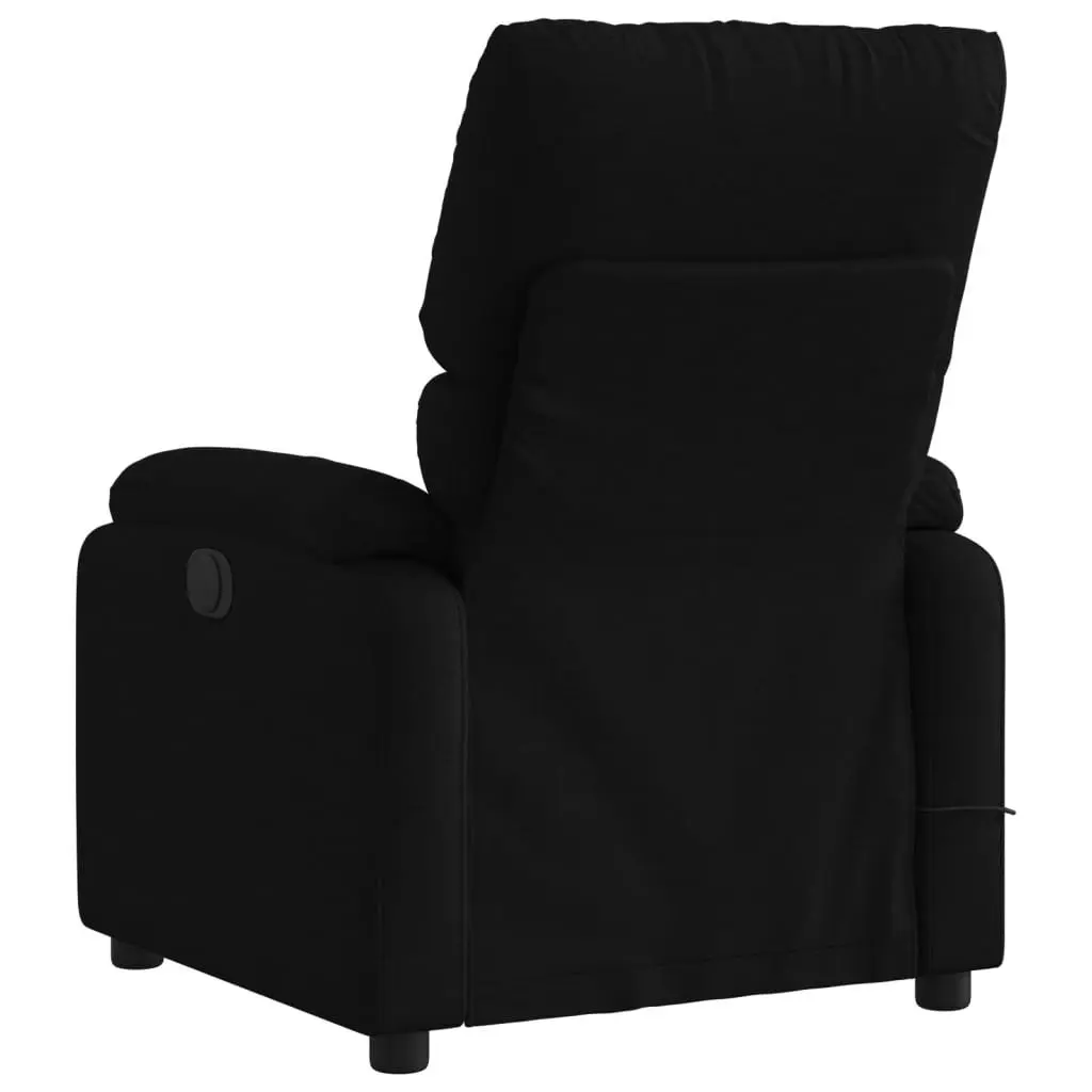 Manual Massage Recliner Chair Adjustable Backrest 6 Vibration Points Black Fabric