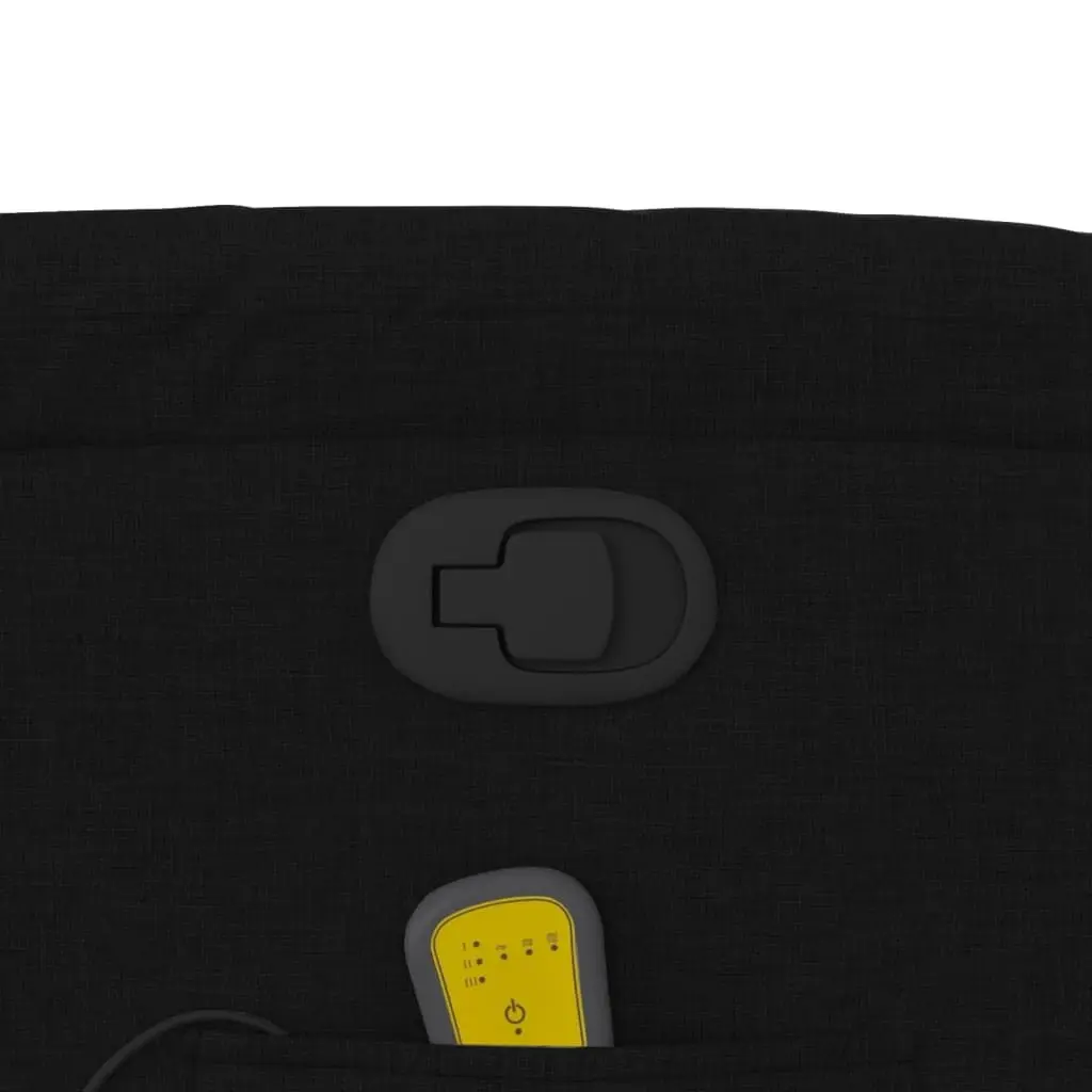 Manual Massage Recliner Chair Adjustable Backrest 6 Vibration Points Black Fabric