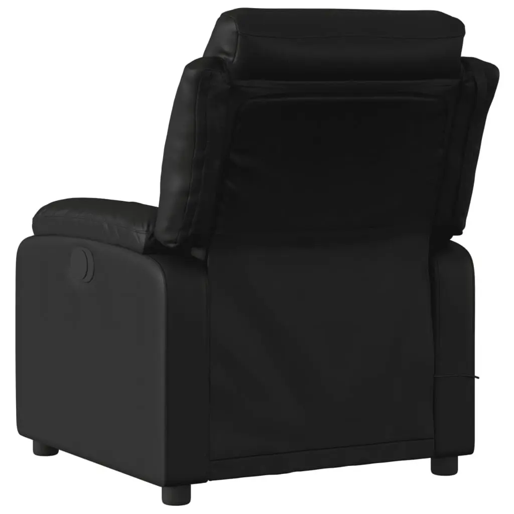 Massage Recliner Chair Black Faux Leather Manual Reclining Vibration Massage Points