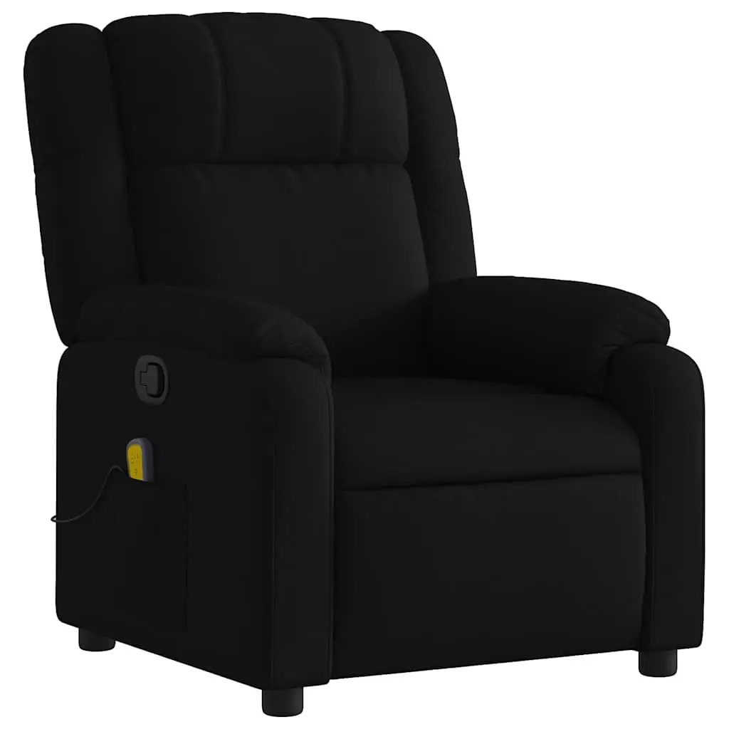 Massage Recliner Chair Black Fabric Manual Recline Vibration Armchair Lounge