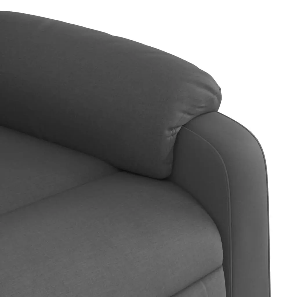Massage Recliner Chair Grey Fabric Manual Recline 6 Vibration Points Armchair