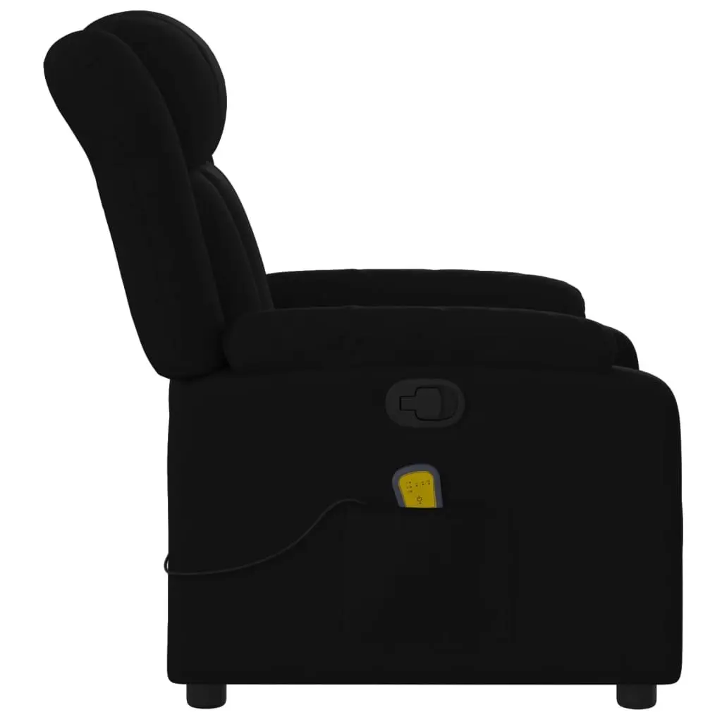 Massage Recliner Chair Black Fabric Manual Armchair with Vibration Massage Function
