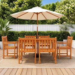 Enhance Your Outdoors with 6 Brown Wooden Garden Chairs