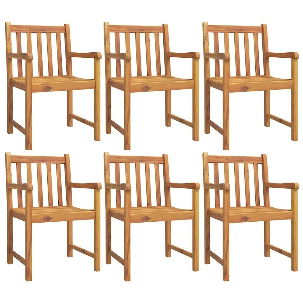 Outdoor Dining Set 7 Piece Solid Acacia Wood Durable Brown Color
