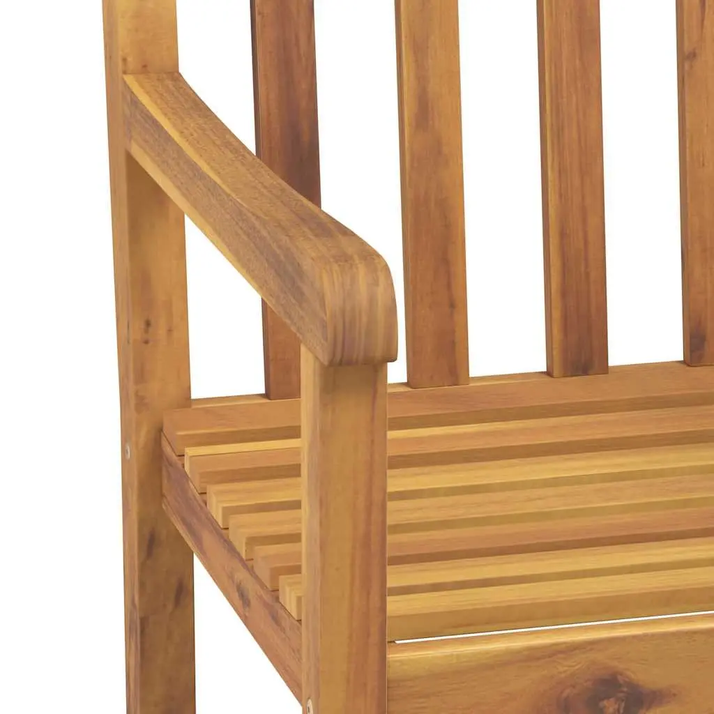 Outdoor Dining Set 7 Piece Solid Acacia Wood Durable Brown Color