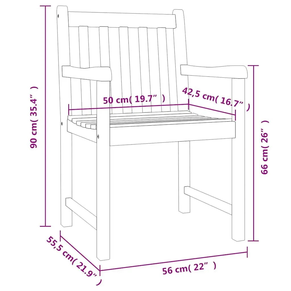 Outdoor Dining Set 7 Piece Solid Acacia Wood Durable Brown Color