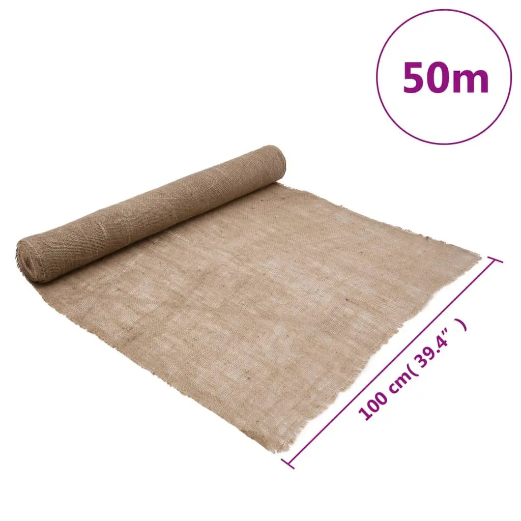 Jute Rolls 2 pcs 1x50 m Natural Burlap Runner Home Decor Craft Floral Table
