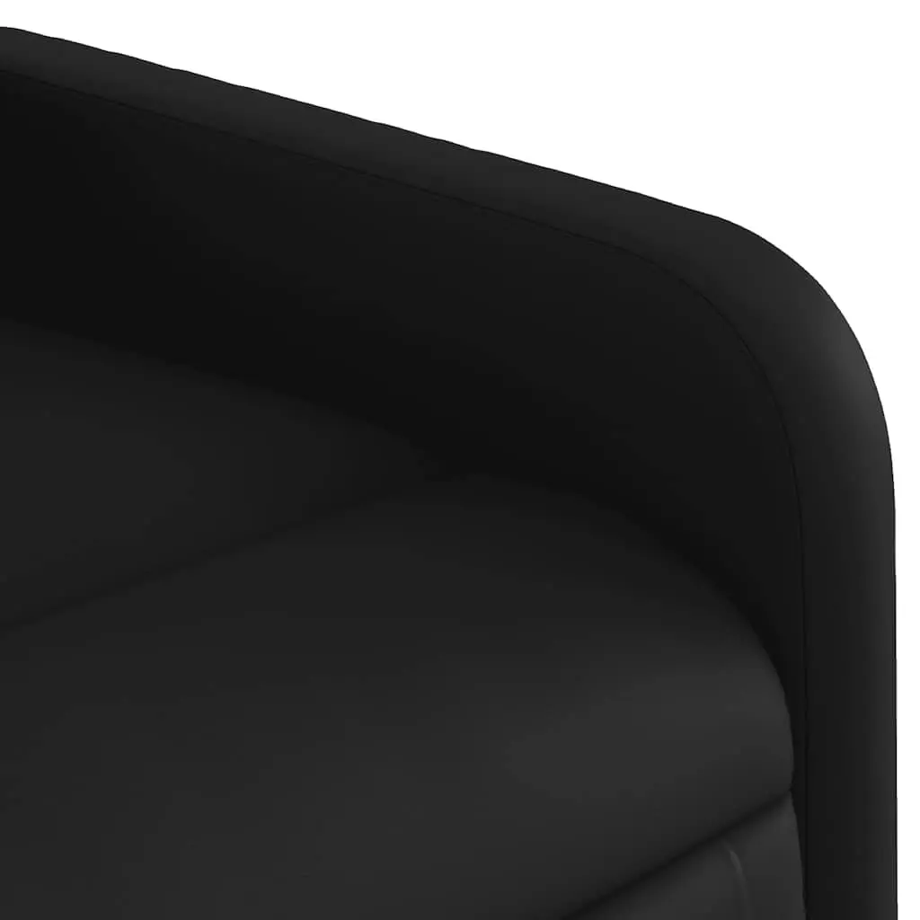 Electric Massage Recliner Chair Black Faux Leather Power Lift Function Manual Recline Vibration Massage