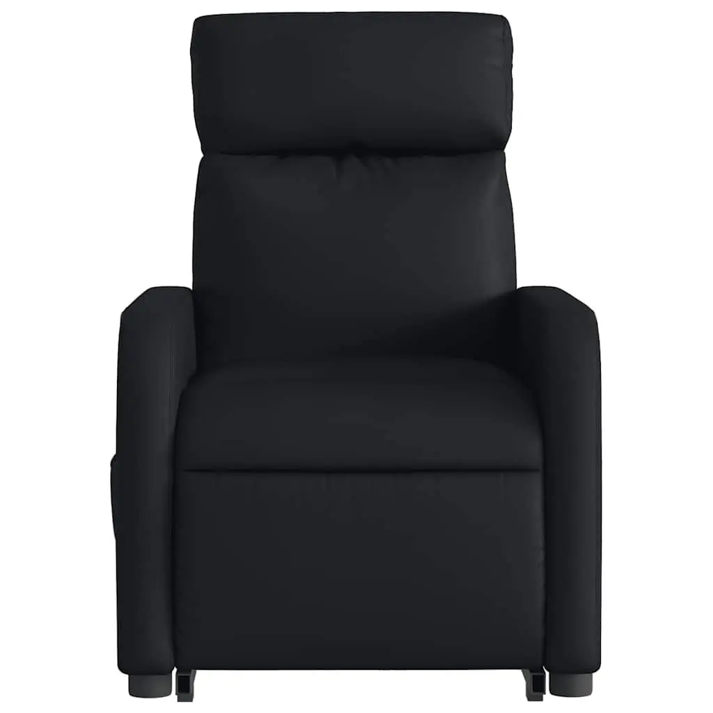 Electric Massage Recliner Chair Black Faux Leather Power Lift Function Manual Recline Vibration Massage
