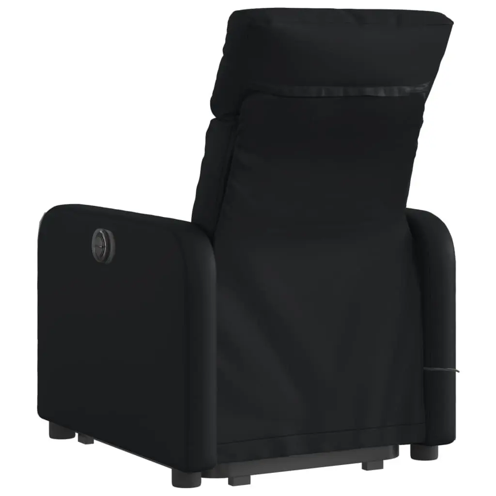 Electric Stand Up Massage Recliner Chair Black Faux Leather Power Lift Footrest