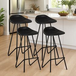 Elevate Your Space with These Black Leather Bar Stools
