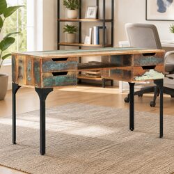 Elegant Reclaimed Wood Writing Table for Your Home Office
