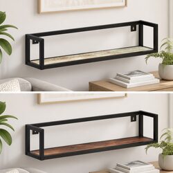 Wall Shelves 2 pcs 80 cm Industrial Style Floating Shelving Storage Display