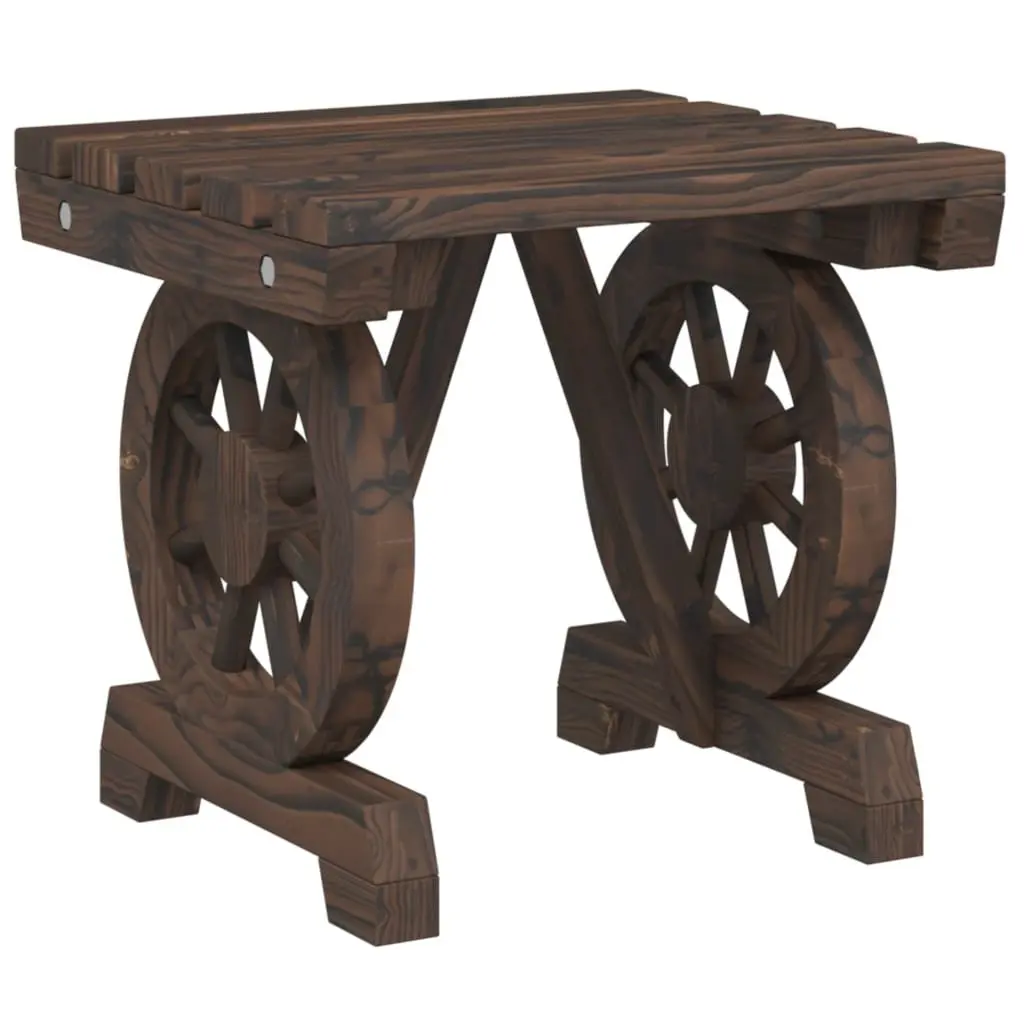 Outdoor Garden Footstools 2 Pieces Solid Fir Wood Brown Patio Ottoman Seating