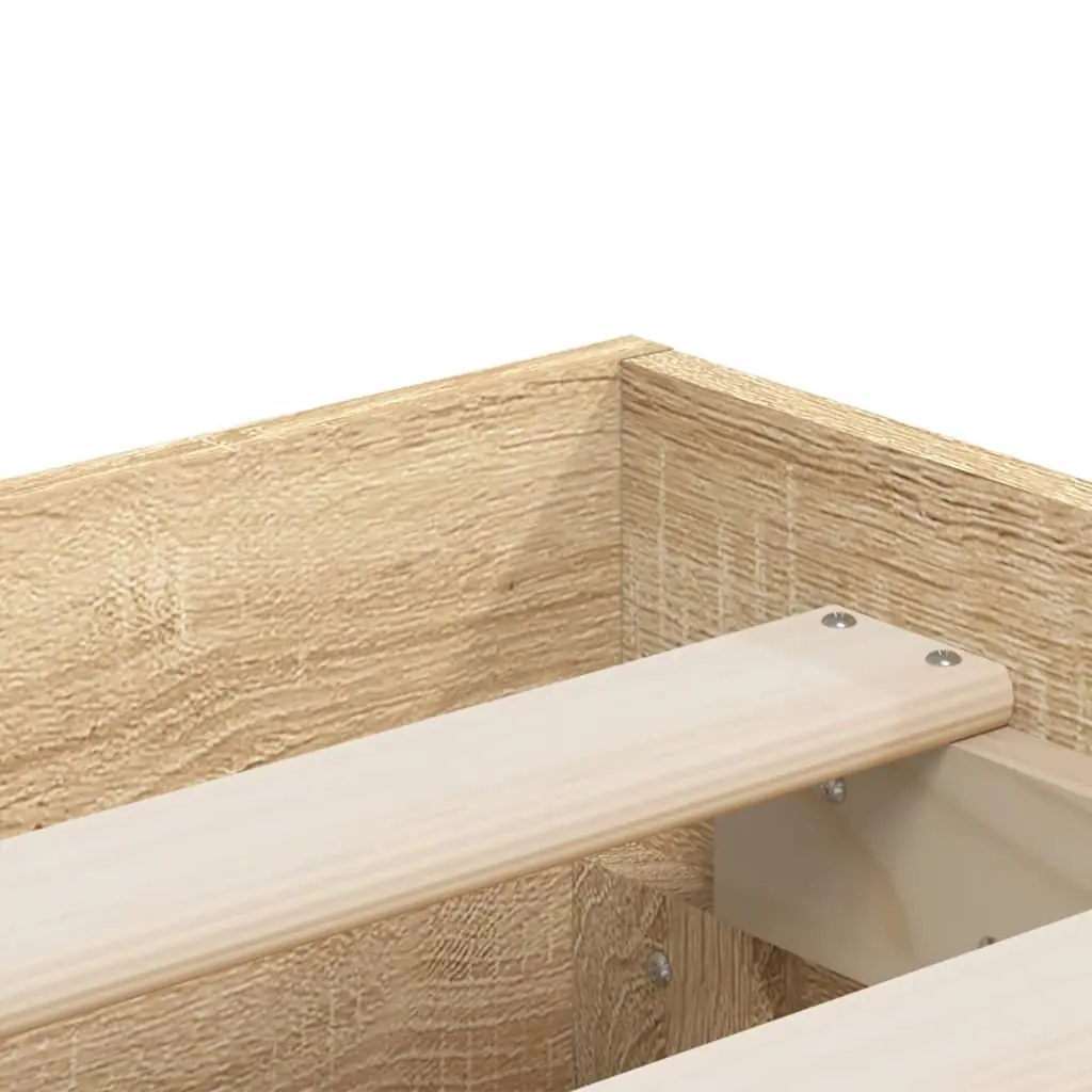 King Bed Frame 183x203cm with Storage Drawers Sonoma Oak Brown