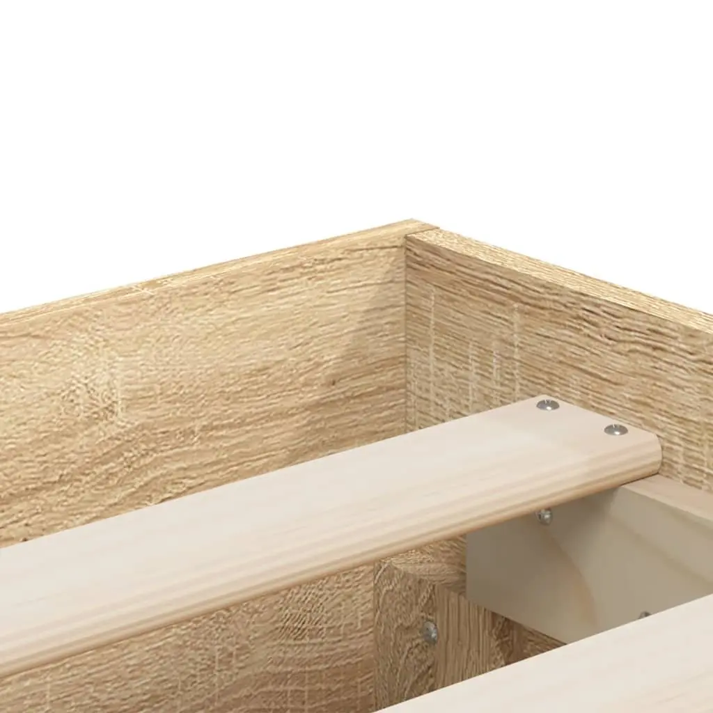 Bed Frame 150x200cm with Storage Drawers Slatted Base Engineered Wood Brown