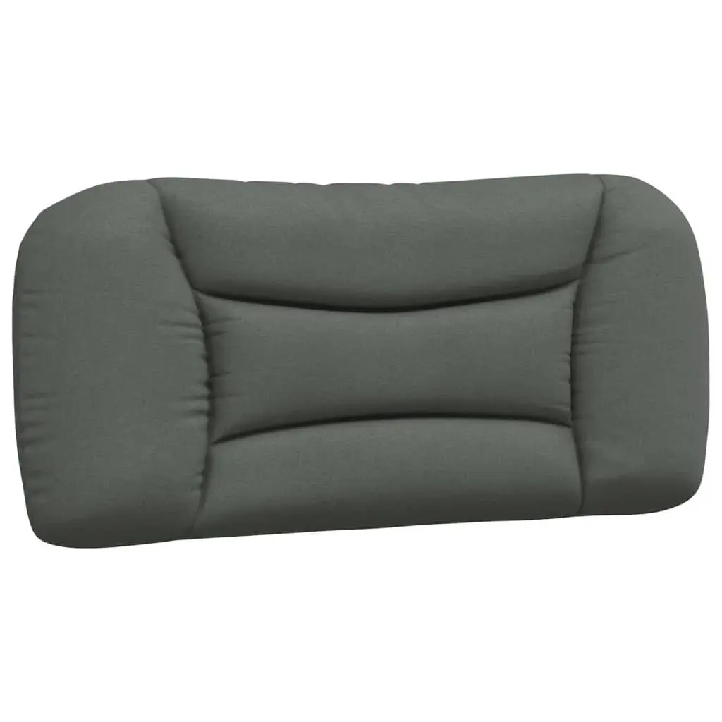 Headboard Cushion 90 cm Dark Grey Fabric Wavy Striped Design Wall Mount Bed