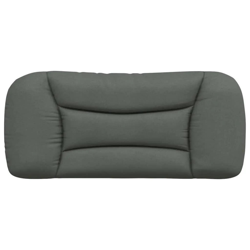 Headboard Cushion 90 cm Dark Grey Fabric Wavy Striped Design Wall Mount Bed
