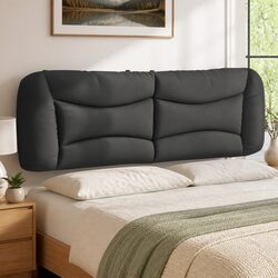 Headboard Cushion Grey Fabric Wall Mounted Bed Pillow Back Support 153cm