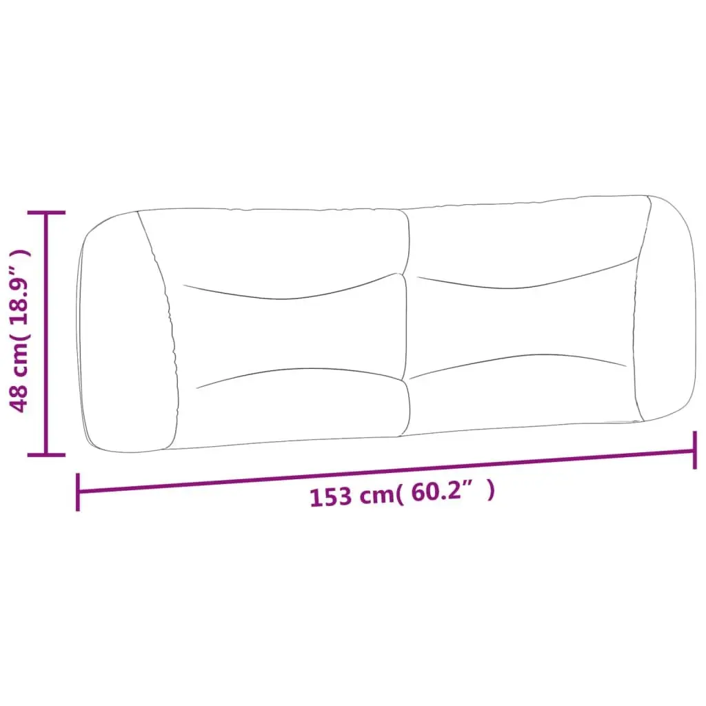 Headboard Cushion 153cm Black Faux Leather Wall Mounted Upholstered Pillow