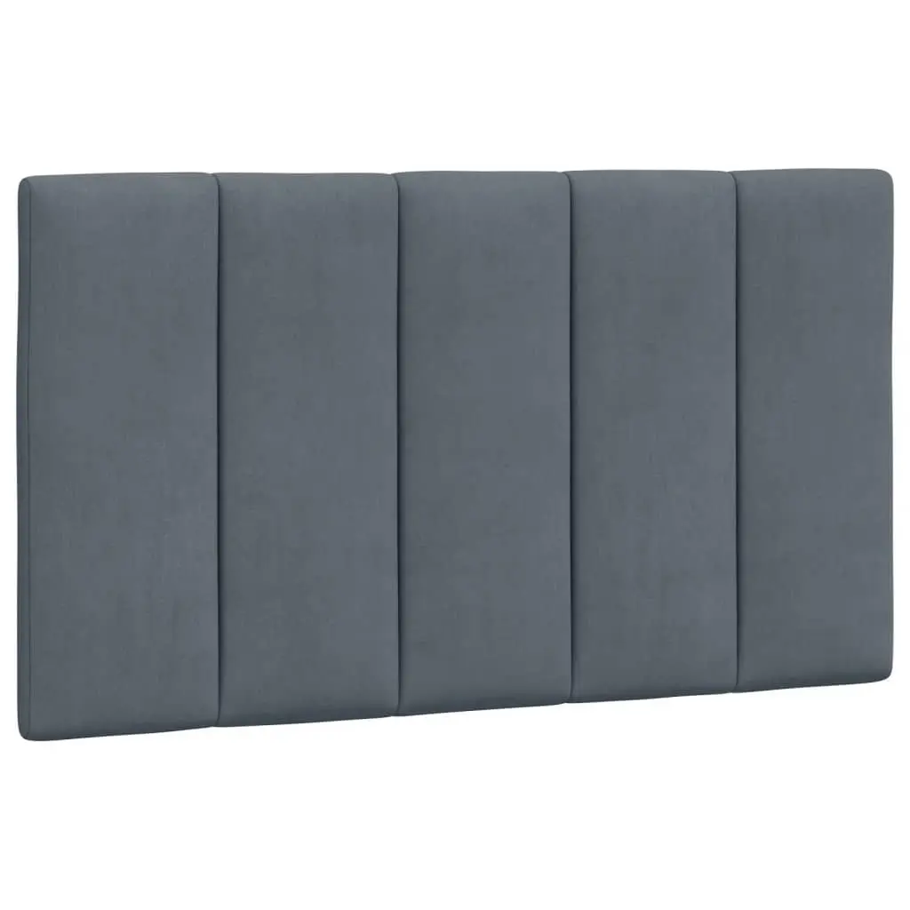 Headboard Cushion 90cm Upholstered Grey Velvet Soft Foam Support
