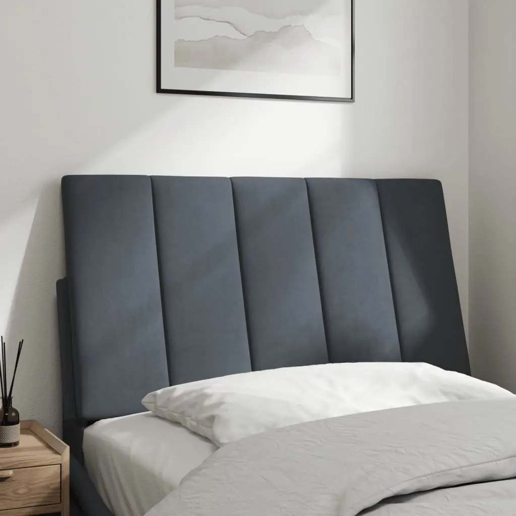 Headboard Cushion 90cm Upholstered Grey Velvet Soft Foam Support