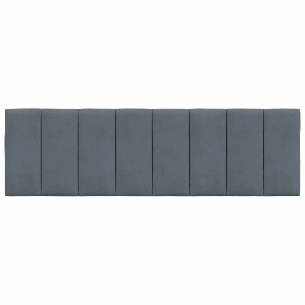 Headboard Cushion 153cm Grey Velvet Foam Filled Backrest Pillow Support