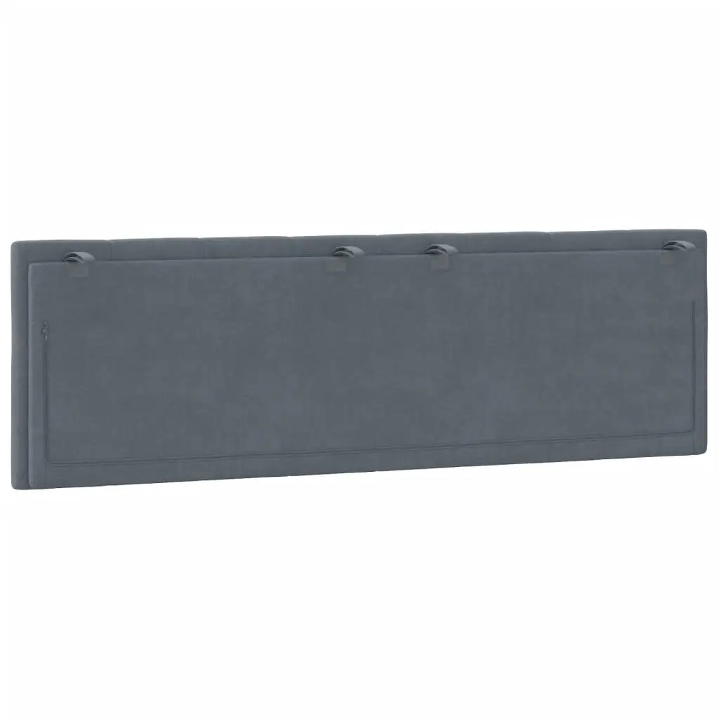 Headboard Cushion 153cm Grey Velvet Foam Filled Backrest Pillow Support