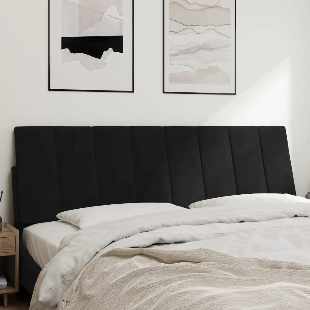 Headboard Cushion 153cm Black Velvet Wall Mounted Bed Pillow Support