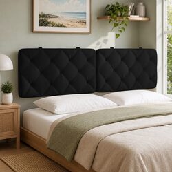 Elevate Your Space with the Black Velvet Headboard Cushion