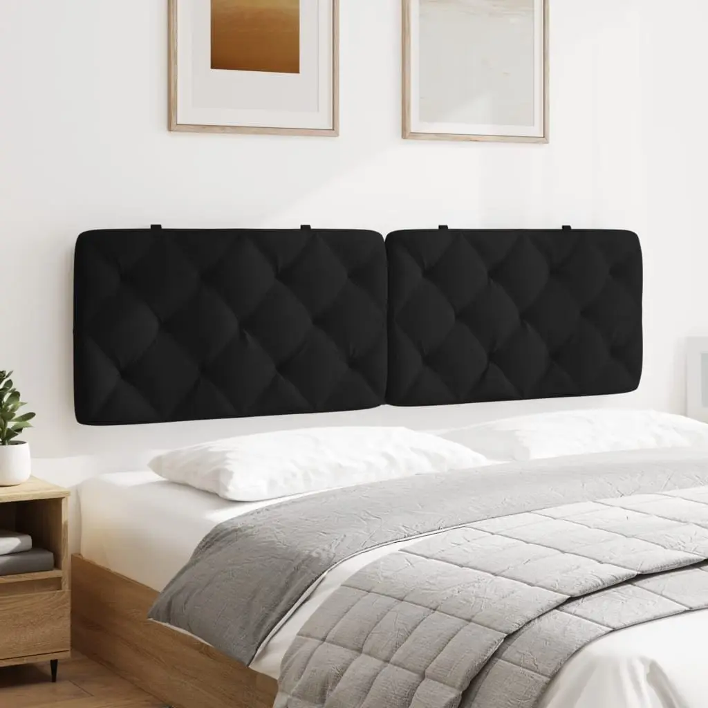 Headboard Cushion 180cm Black Velvet Foam Filled Wall Mount Back Support Pillow
